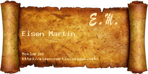 Eisen Martin névjegykártya